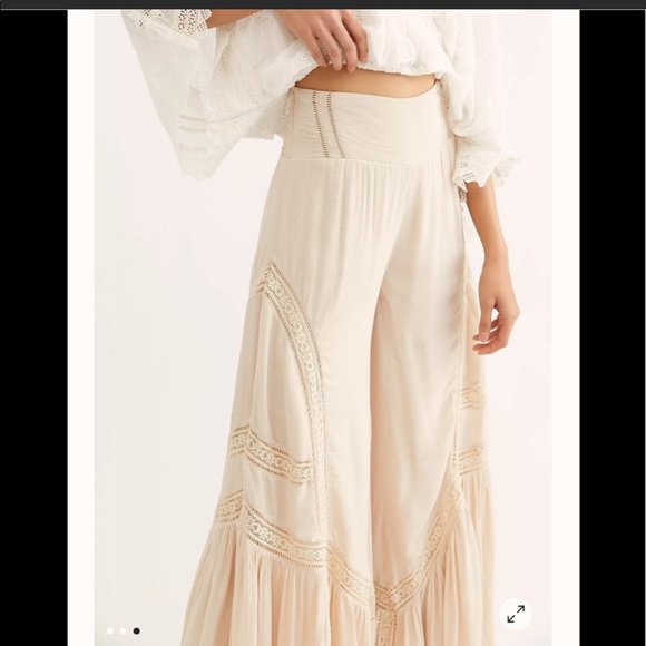 NWT Free People Lovin's Easy Lace Mix Pants - Picture 3 of 16